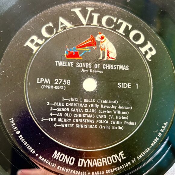 Jim Reeves 12 Songs of Christmas Country Vinyl LP in Shrink RCA Victor Mono - Picture 3 of 6